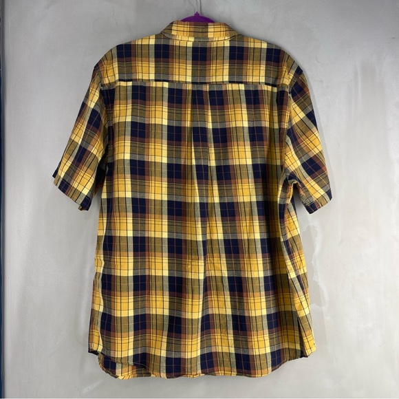LRG Lifted Research Group Mens XL Button-up shirt Yellow and Blue Plaid Shirt - Picture 5 of 7